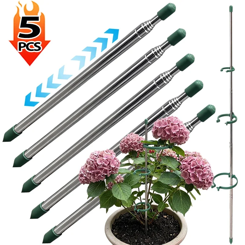 Gardening Tools Green - 5/1 adet geri çekilebilir bitki destek