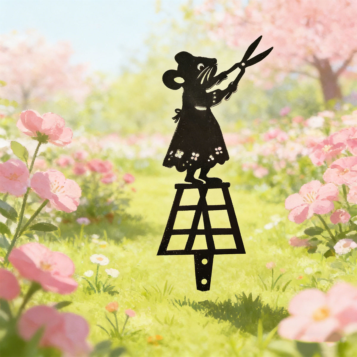Siyah Siluet Çizgili Metal Bah - Gardening Tools Vegetables incelemesi ve fiyatı